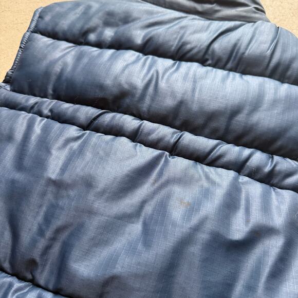 Men's Vintage 80's Navy Blue Snap Winter Outdoor Puffer Vest Jacket Sz Large - Picture 2 of 6